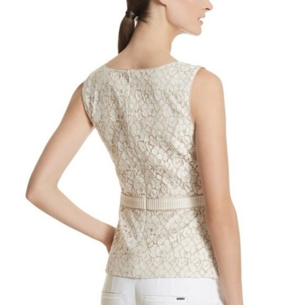 White House Black Market white and nude lace bodice top size 0 - Picture 3 of 8